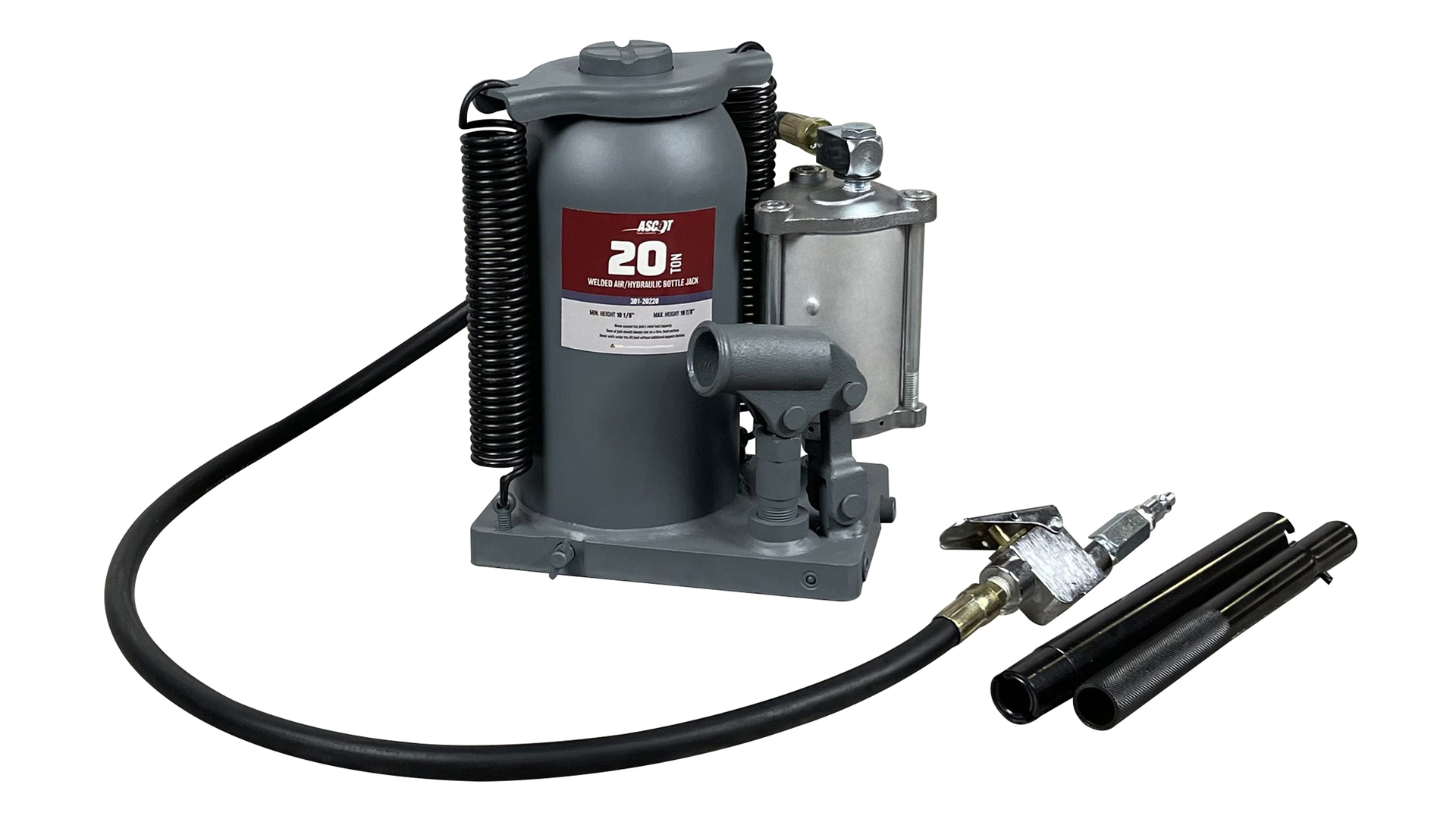 20-Ton Air/Hydraulic Bottle Jacks