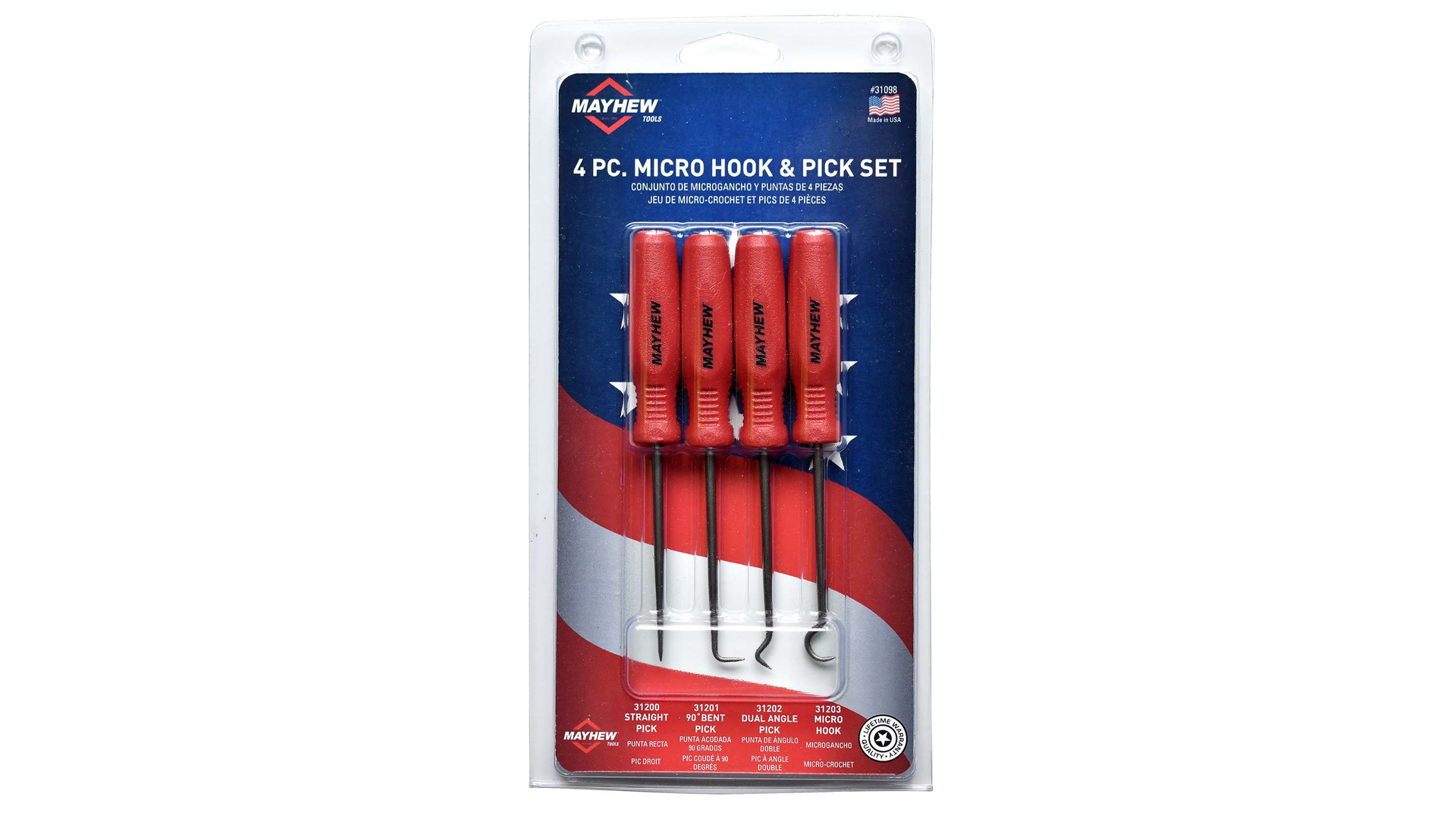 Mayhew 4-pc Micro Hook and Pick Set, No. 31098