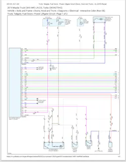 Figure 4 – Notice the data lines coming out of the liftgate module. These indicate the computer communicates on a network and may be accessible with the scan tool. Figure 4 – Notice the data lines coming out of the liftgate module. These indicate the computer communicates on a network and may be accessible with the scan tool.