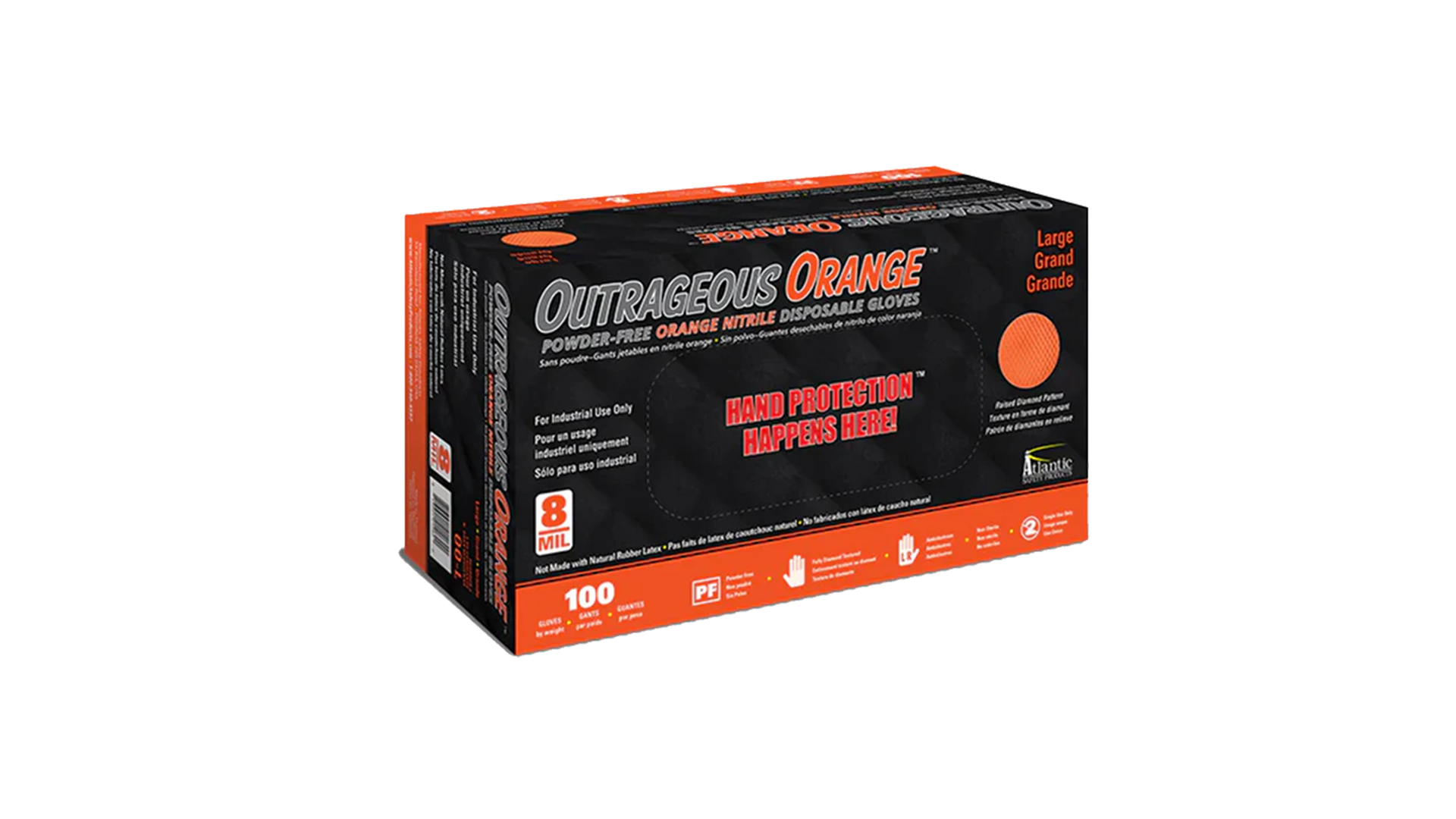 Outrageous Orange Powder-free Orange Nitrile Disposable Gloves