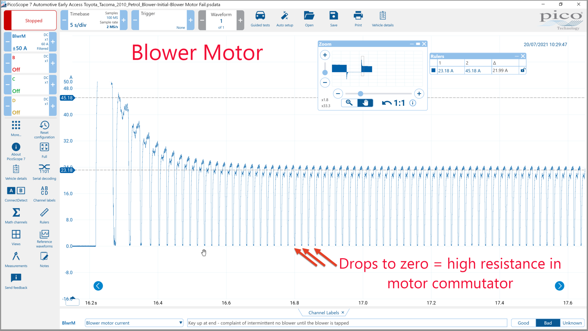 2010 Tacoma defective blower on startup