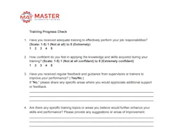 Figure 6- 'If you can't measure it, you can't improve it'- Peter Drucker, use this training progress questionnaire to evaluate your staff's training progress. Figure 6- 'If you can't measure it, you can't improve it'- Peter Drucker, use this training progress questionnaire to evaluate your staff's training progress.