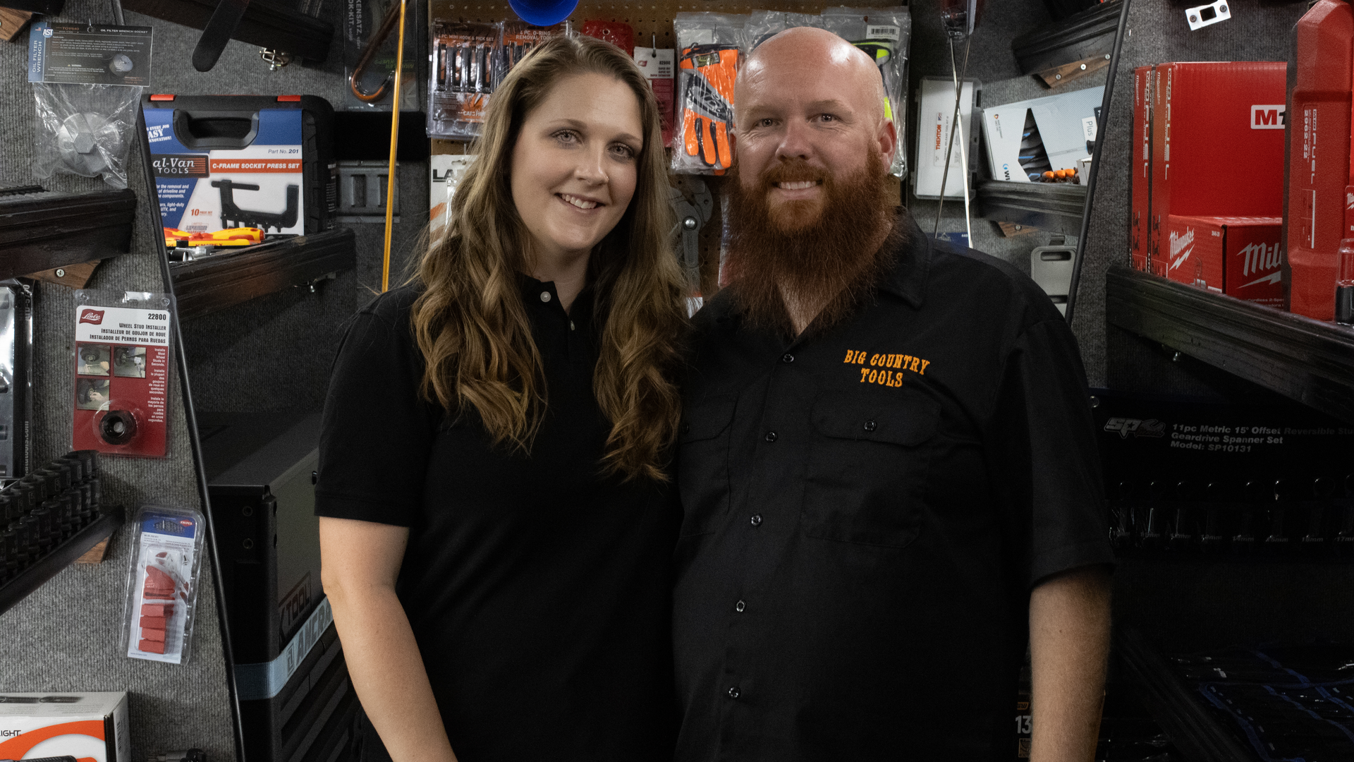 Demoing battery testers can be difficult on the truck, so Downing takes the demos inside to showcase all the product's features.