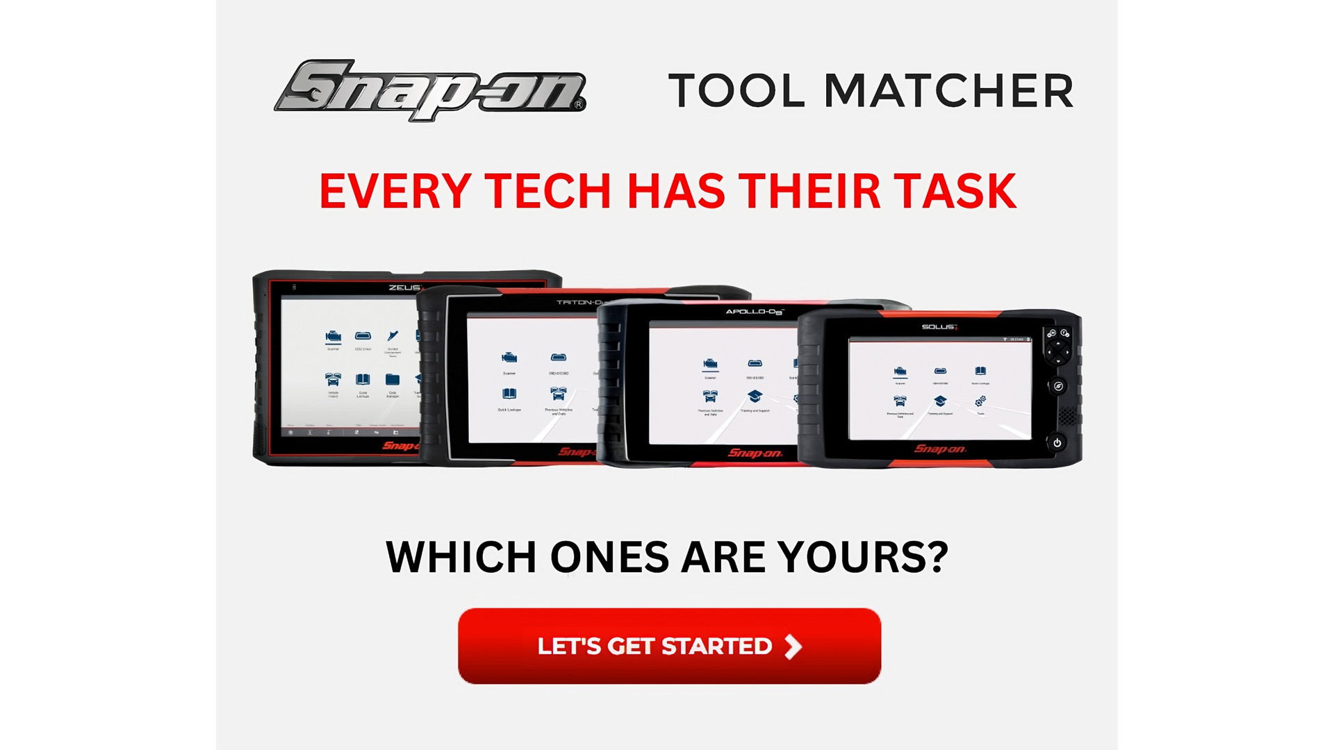 Snap-on adds ZEUS+ and SOLUS+ to Diagnostic Tool Matcher Webpage