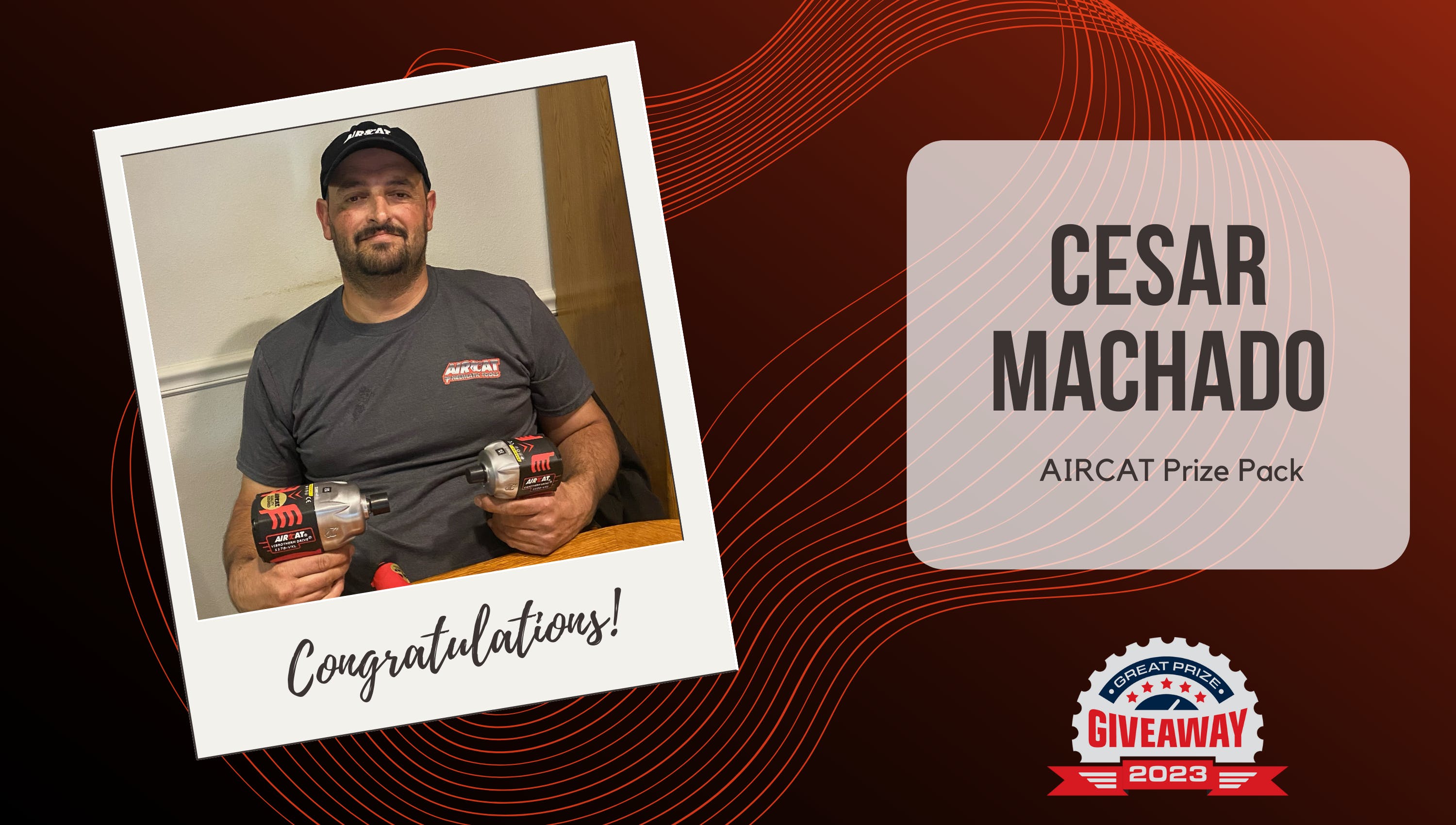 Cesar Machado winner of the AIRCAT Prize Pack.