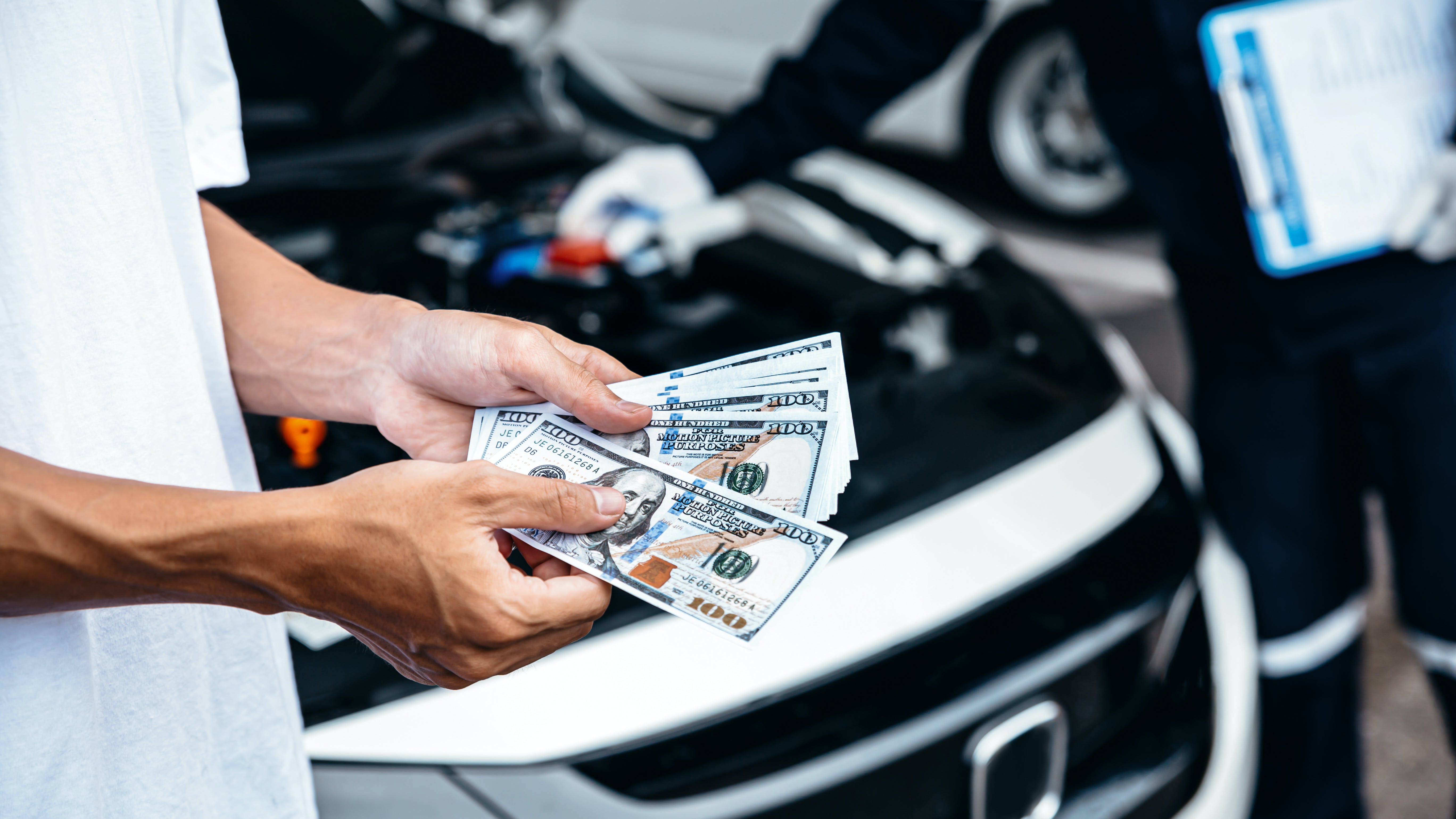 Paying for car repair with cash