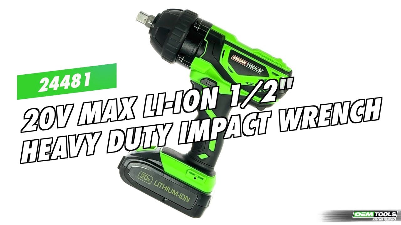 OEMTOOLS 24481 20V Max Li-Ion 1/2' Heavy Duty Impact Wrench