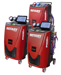 The Rotary brand of shop equipment extends to air conditioning recharging machines, with both single and dual-refrigerant options. The Rotary brand of shop equipment extends to air conditioning recharging machines, with both single and dual-refrigerant options.