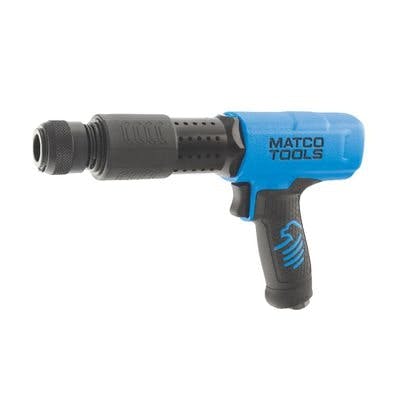 The air hammer has 2,300 BPM and a forward grip to give technicians control and helps to chisel on the work pieces. The hammer also has a rubber dampener to reduce hand fatigue, shock and vibration.