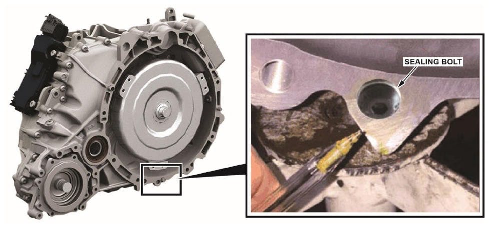 Note the location of the sealing bolt the factory installed on earlier cases.