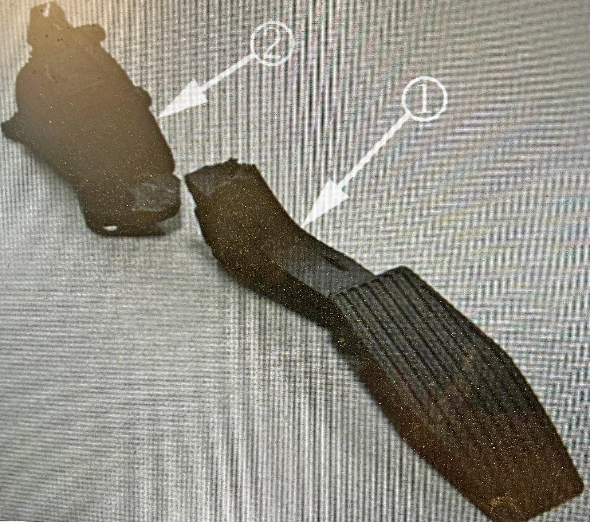 Example of a broken accelerator pedal.