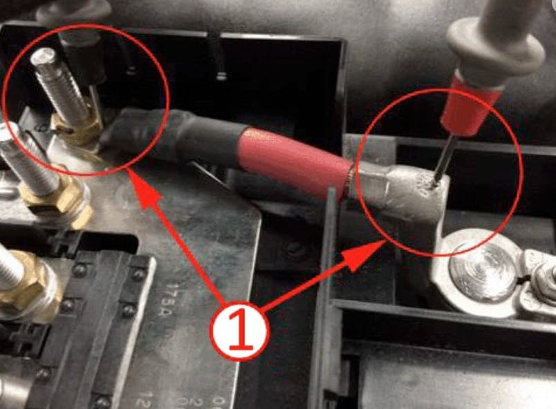 Perform loaded voltage drop tests.