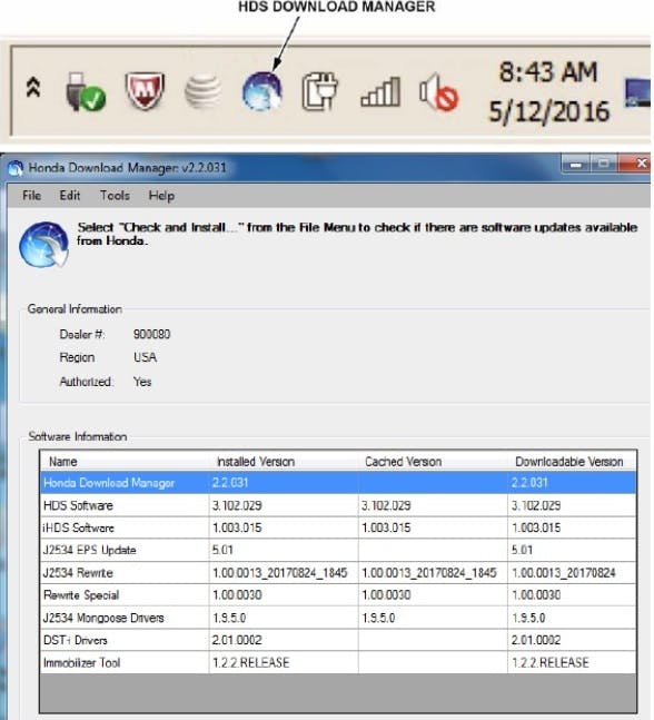 Example of HDS download manager.