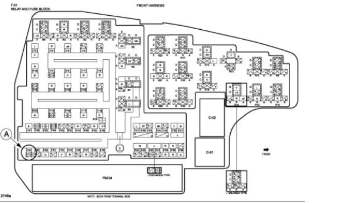 Note the location of room fuse 15A at lower left in this illustration.