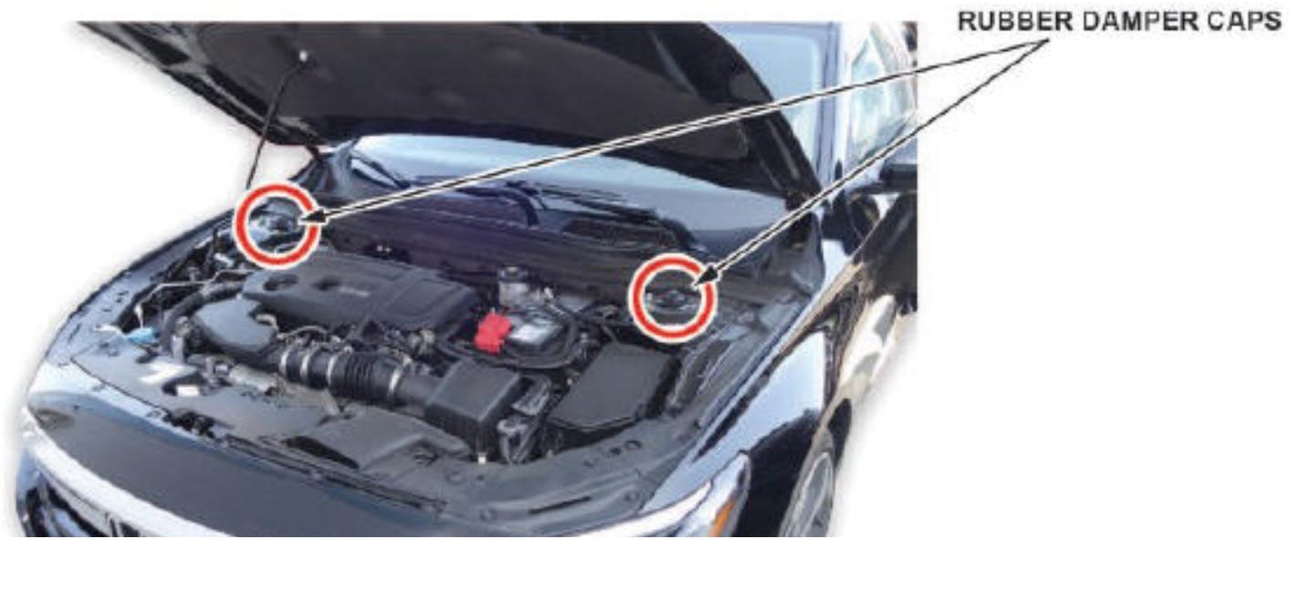 Fault rubber caps at the top of the front struts may cause the rattling noise.