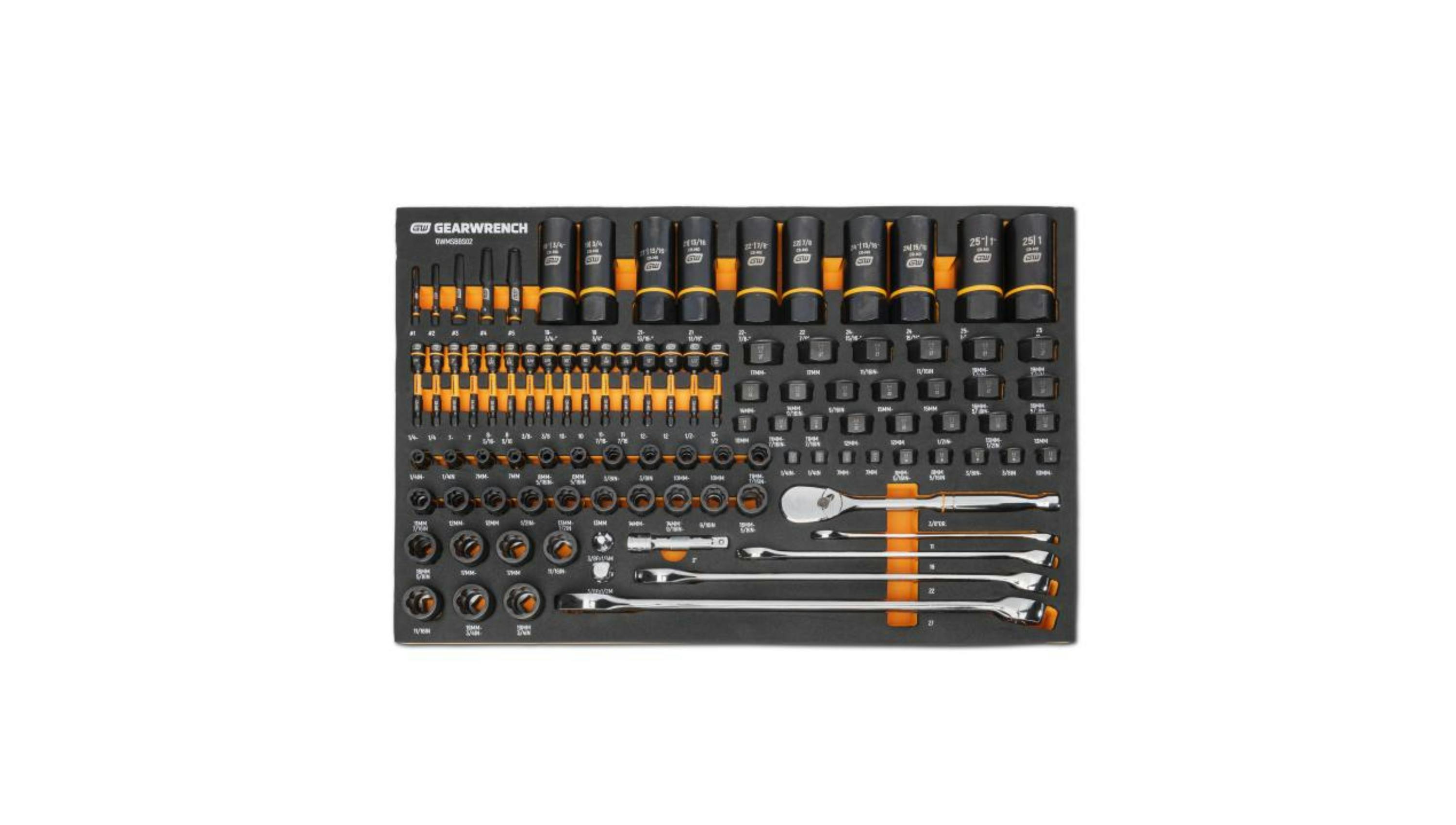 97-pc 1/4', 3/8', 1/2' Drive Bolt Biter Mechanics Tool Set, No. GWMSBBS02