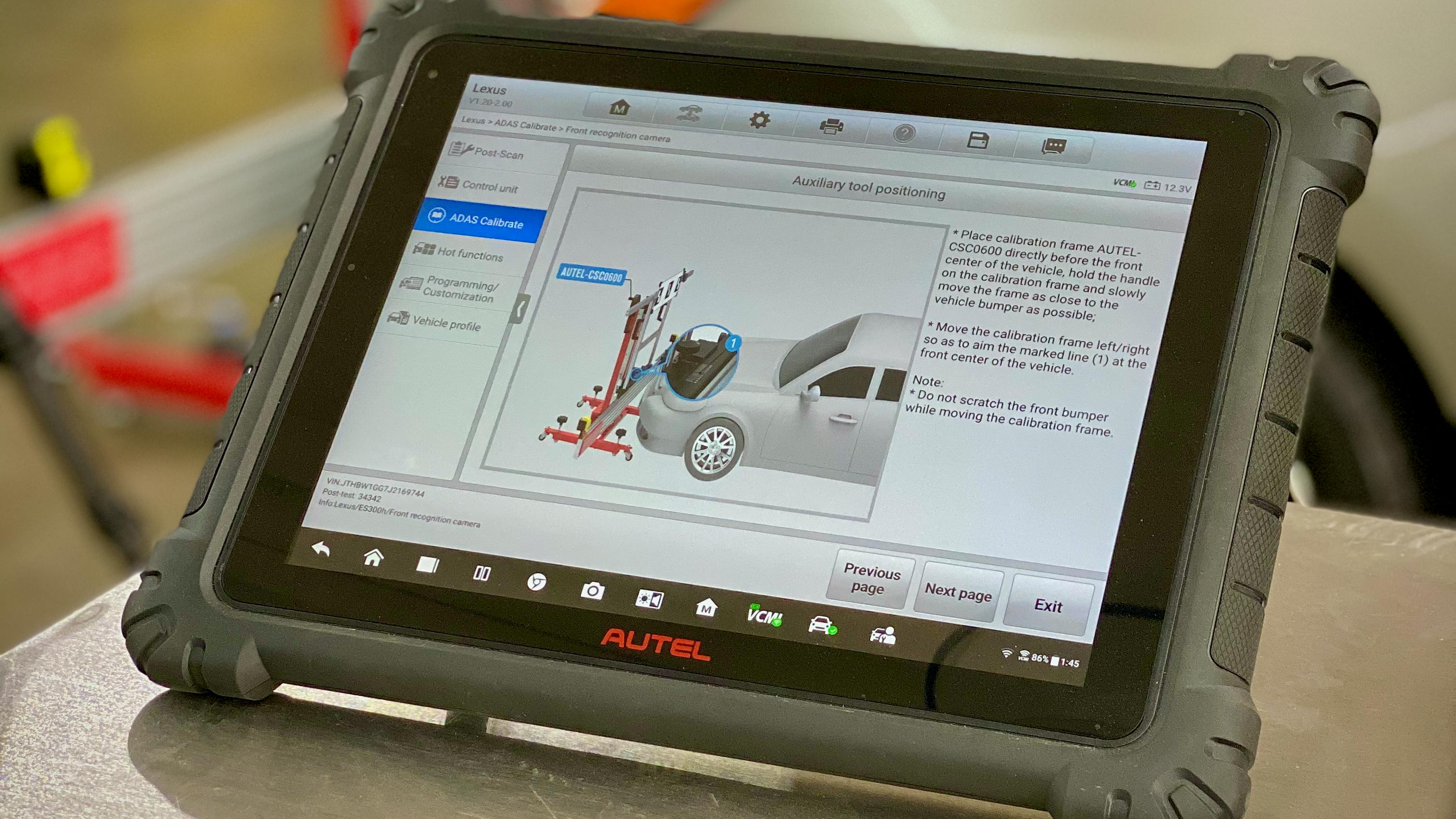 Figure 1 &mdash; Autel Scan Tool, ADAS calibration