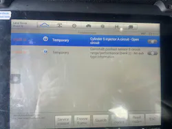 Figure 1: These pictures came from the engine rebuilder. It seems they are dealing with an injector circuit and cam sensor/timing issue. Figure 1: These pictures came from the engine rebuilder. It seems they are dealing with an injector circuit and cam sensor/timing issue.