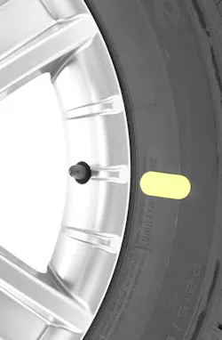 If the tire only features a yellow dot, this indicates the tire’s lightest point of balance. Align the yellow dot to the valve stem, which theoretically indicates the wheel’s heaviest point. If the tire only features a yellow dot, this indicates the tire’s lightest point of balance. Align the yellow dot to the valve stem, which theoretically indicates the wheel’s heaviest point.