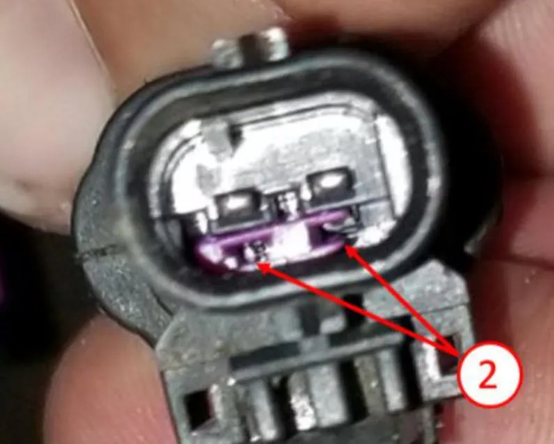 If the wire is slightly pushed back into the connector body, it will relieve some of the pressure from the locking tab, making it easier to release the terminal. If the wire is slightly pushed back into the connector body, it will relieve some of the pressure from the locking tab, making it easier to release the terminal.