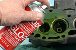 Once the surface is clean, the dye penetrant is applied, followed by the developer. Once the surface is clean, the dye penetrant is applied, followed by the developer.