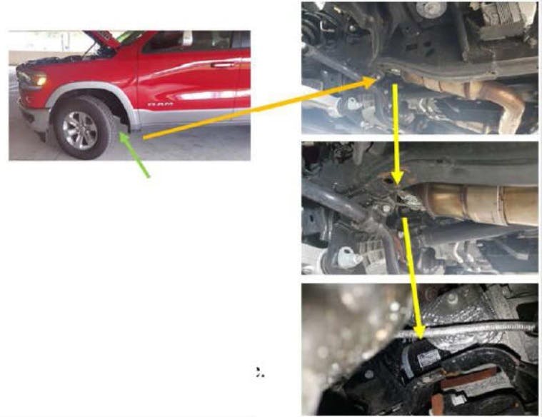 Julian date code location from underneath vehicle.