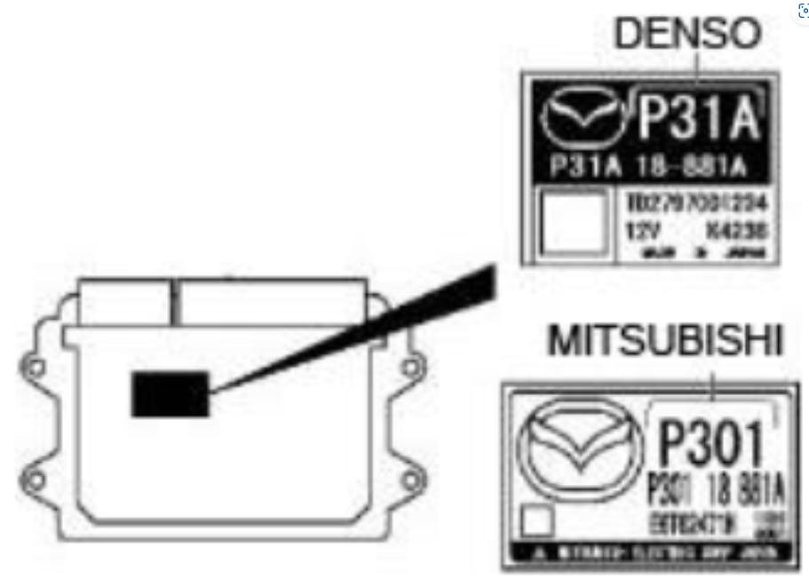 Identify the PCM. This bulletin only applies to PCMs made by Mitsubishi.