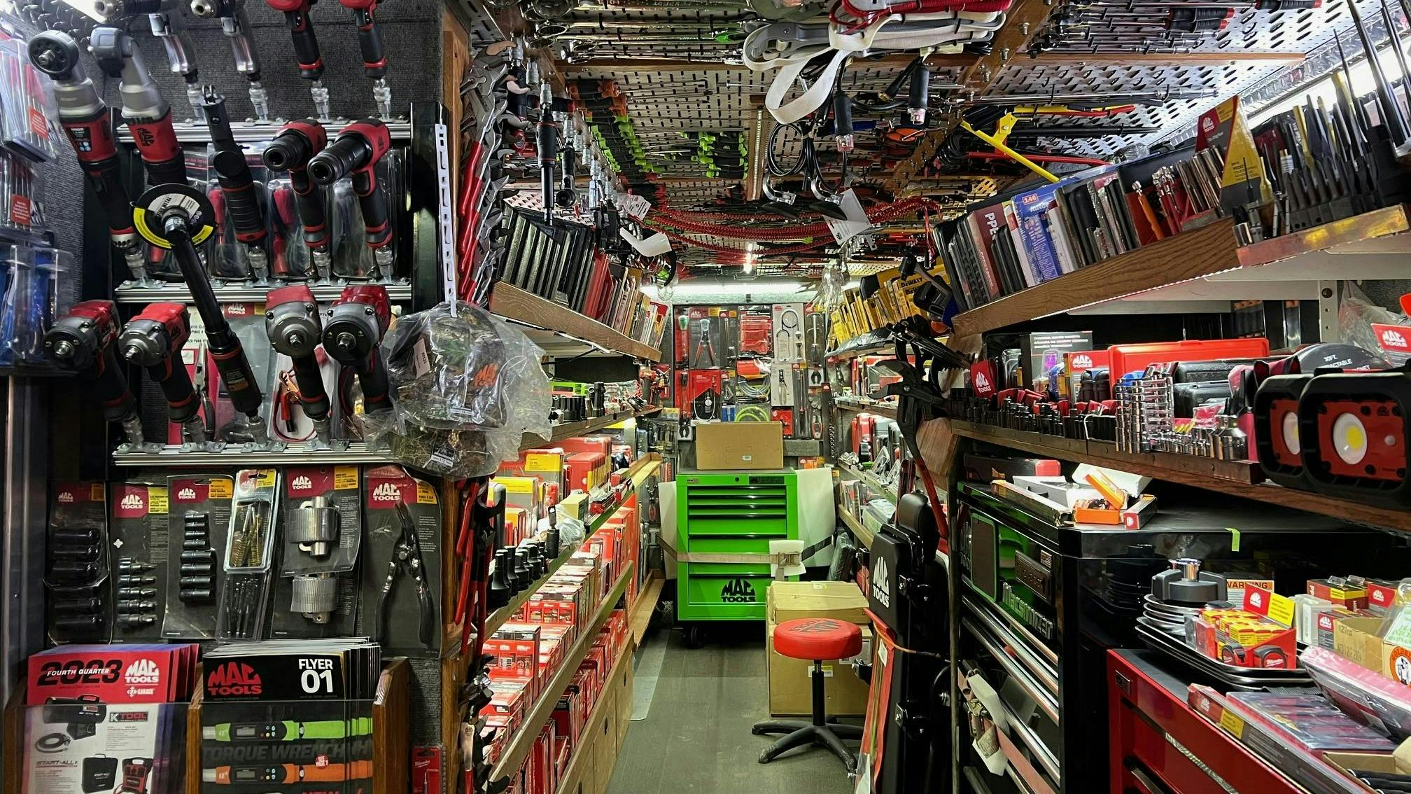 Inside Effertz's truck