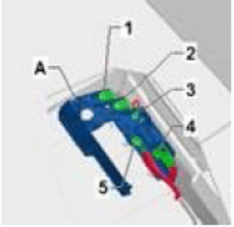 Fuse carrier&rsquo;s power supply to the power steering control module. J500, address word 0044. Note contact 4.