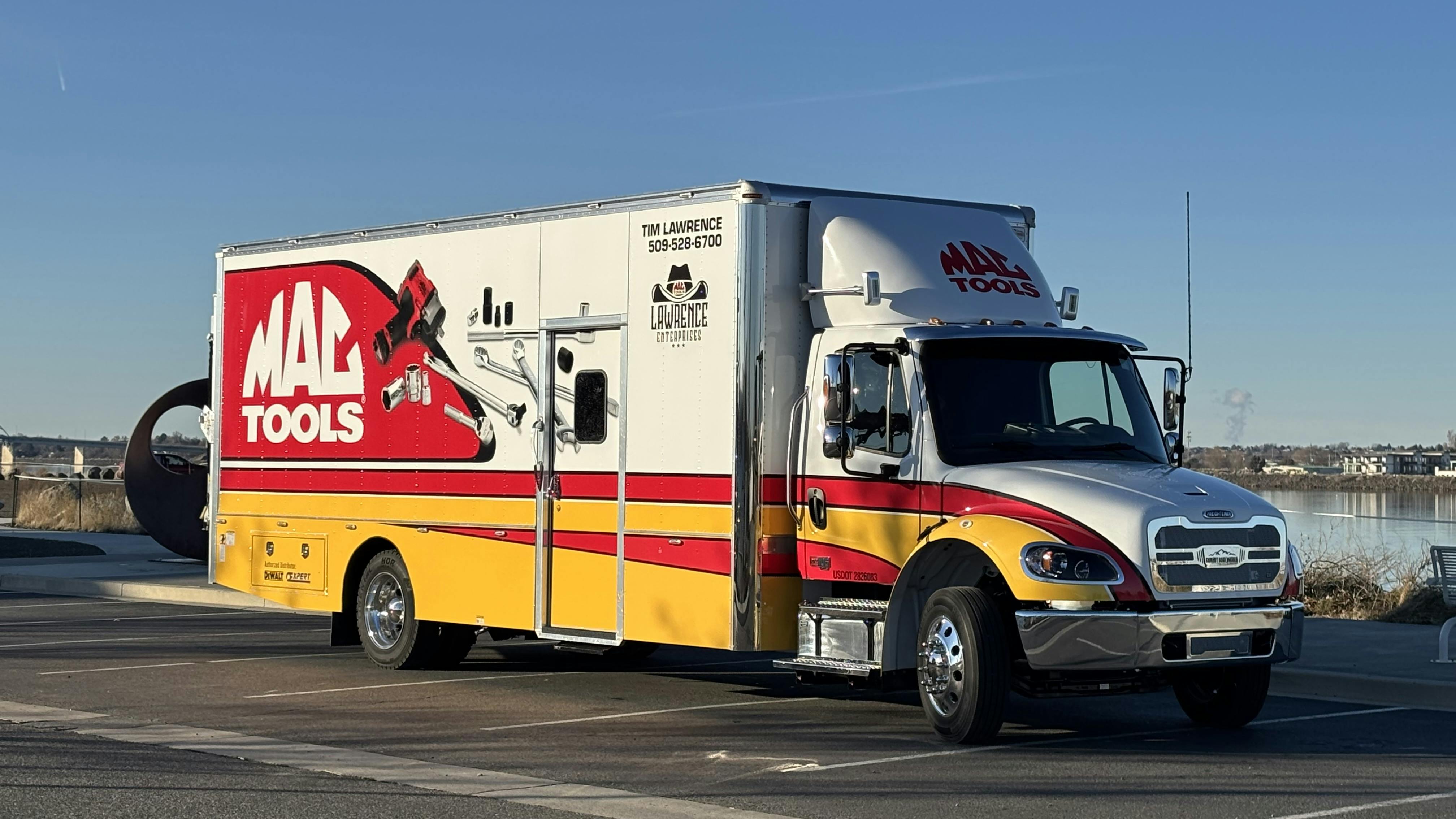 Lawrence worked with Terra Becker at Summit Body Works to design his custom 2025 Freightliner M2.