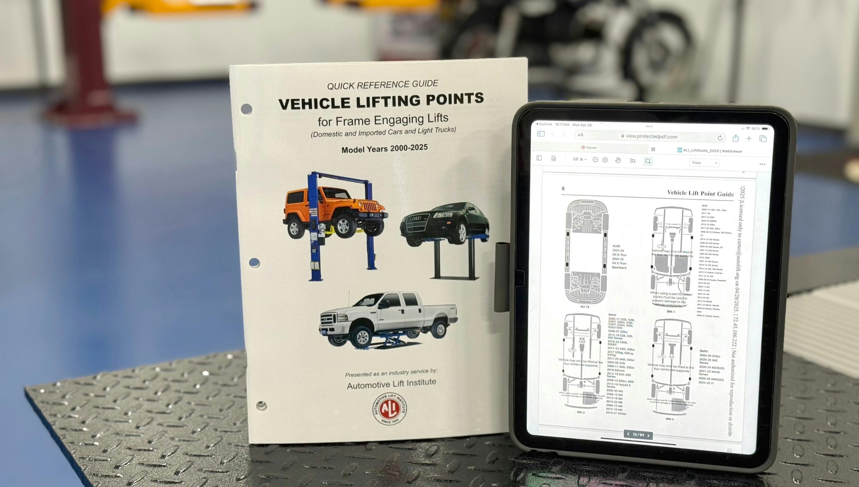 ALI 2025 Vehicle Lifting Points Guide