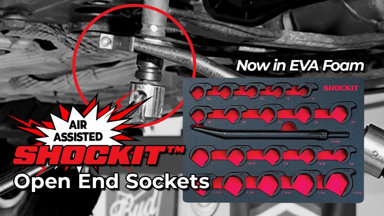 Shockit&trade; Open End Socket Combo Kits to remove stuck fittings, nuts, and bolts in tight spaces