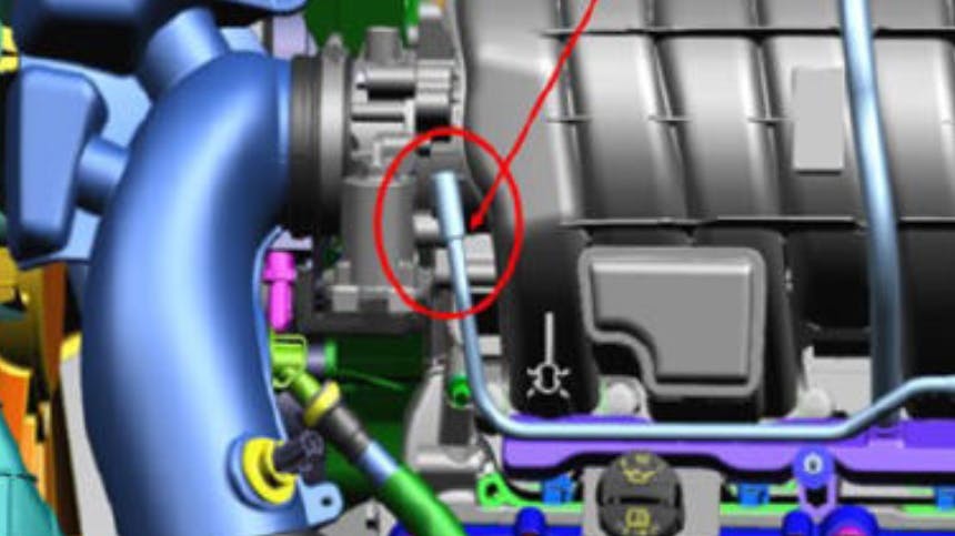 Purge hose at the intake manifold.