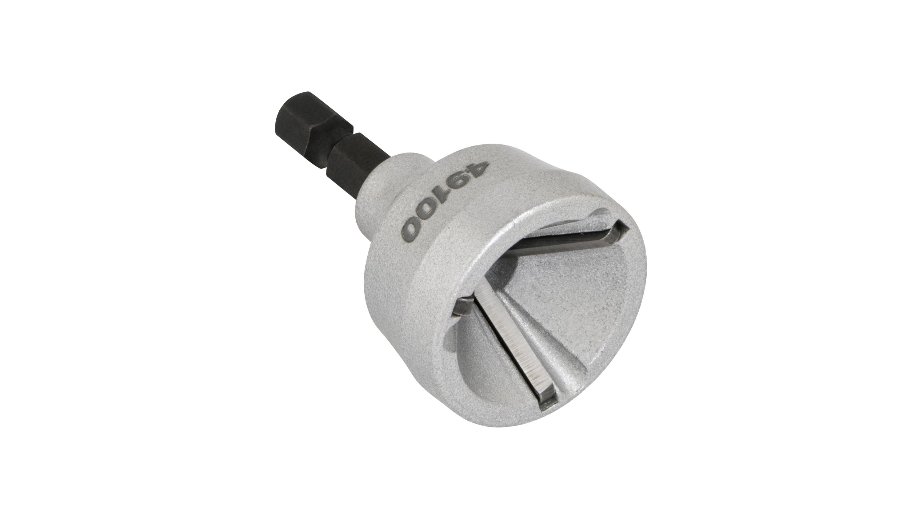 a grey and black metal bit