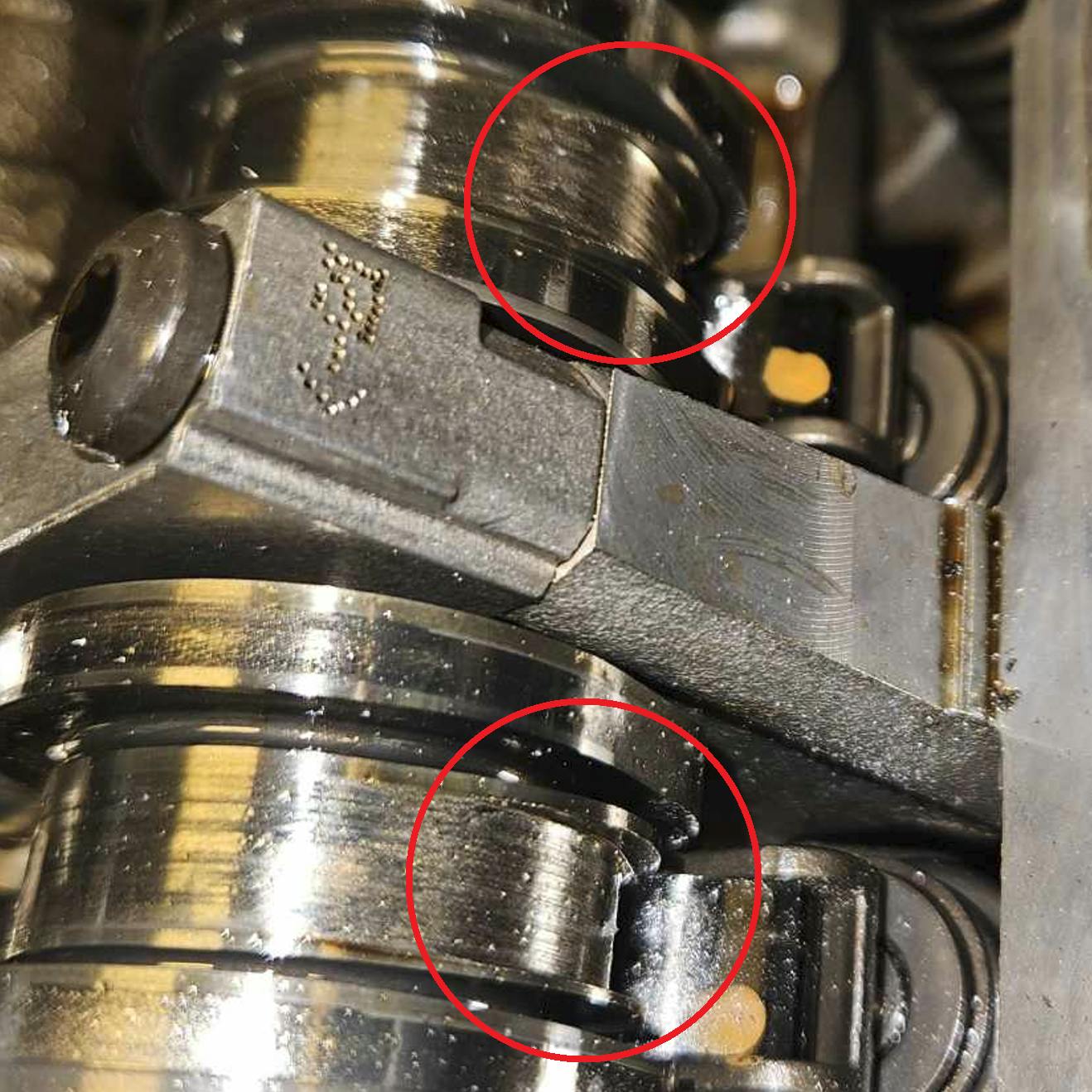 The intake cam lobes were significantly worn, and the reason for the driveability concern. Under higher rpm, the cylinders of bank #1 starved for air and created the misfire. This caused the P0300 to be stored.