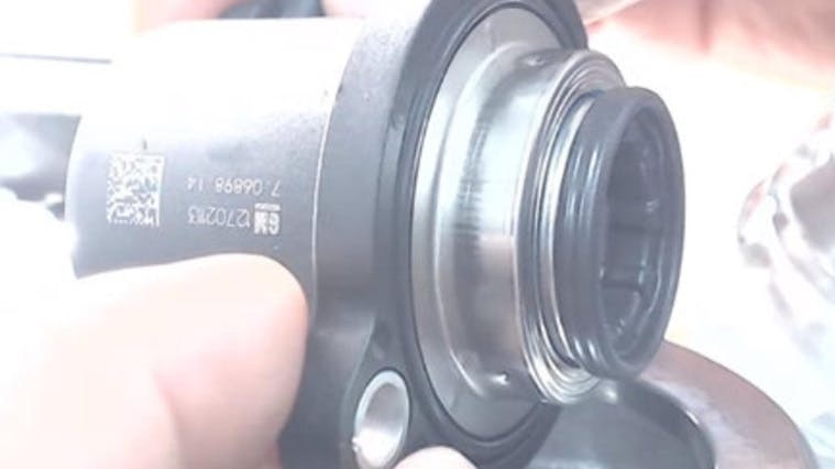 Example of a charge air bypass valve stuck in the open position (plunger fully retraced).