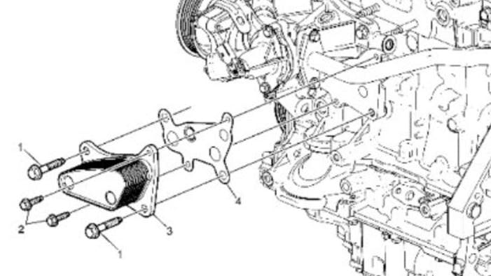 Engine oil cooler gasket (#4).