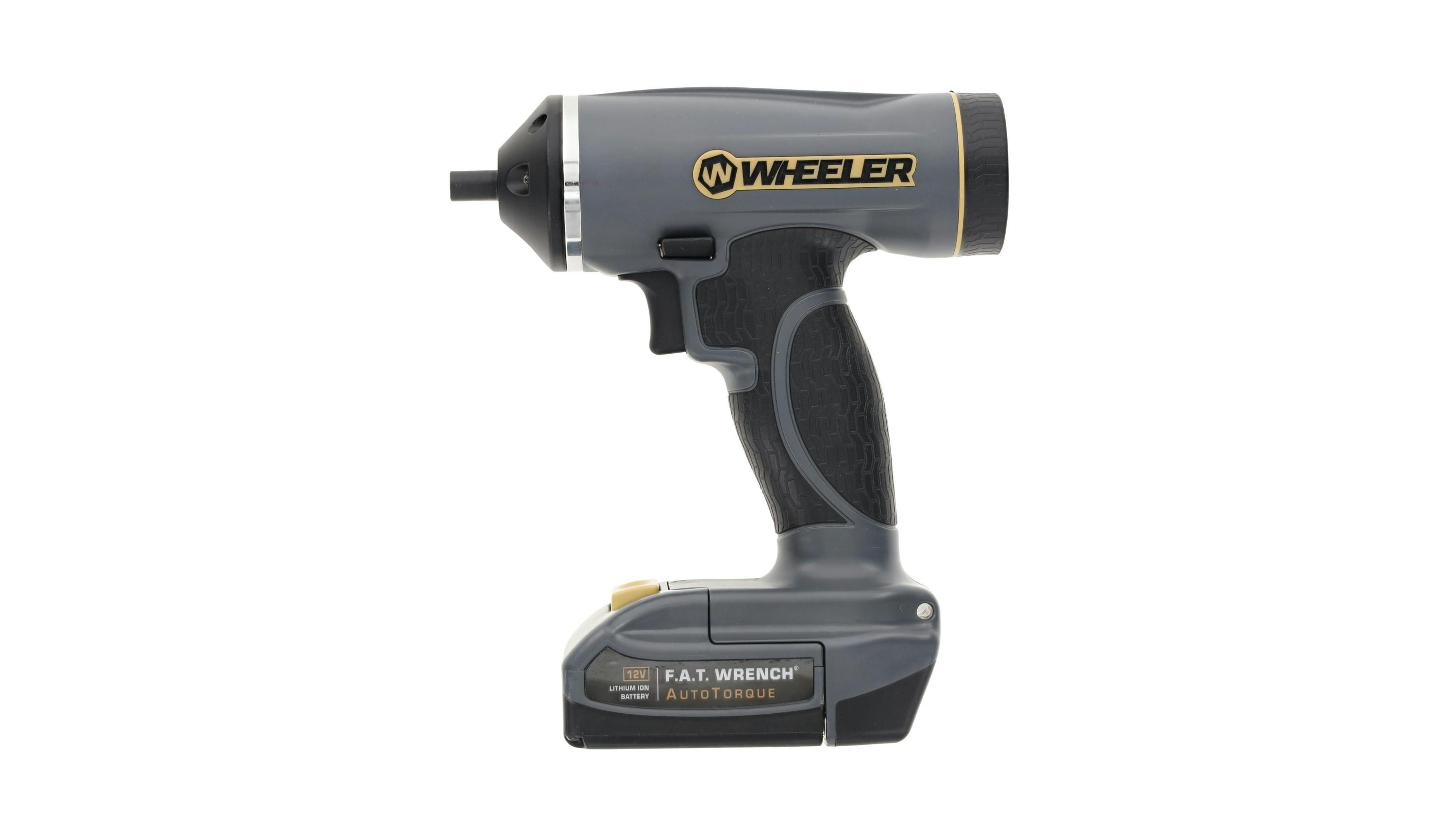 a gray cordless electric torque wrench