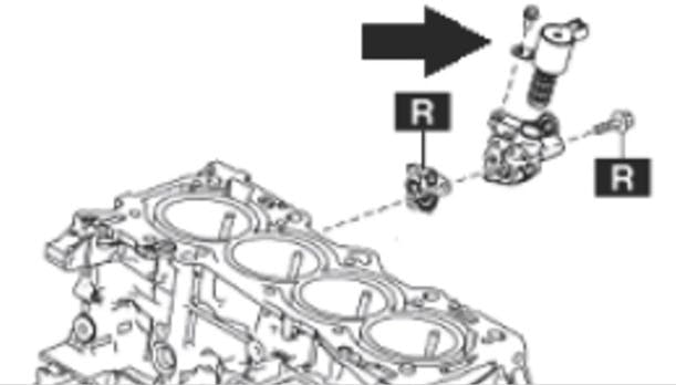 Note that the gasket and bolt for the control valve must be replaced.