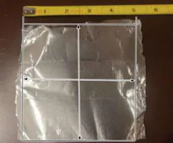 Cut two pieces of foil tape 5 x 1.89 inches. Cut two pieces of foil tape 5 x 1.89 inches.