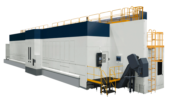 Makinorsquos new ASeries machines share a common FEA column design to reduce weight while maintaining rigidity Movement of the column along the Xaxis is powered by eight linear motors with 08G acceleration An extrawide column base and dualsupported ball screws in the Yaxis ensure stability of the column and spindle during rapid axis movement