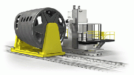 MAG39s new 6axis FTR AutoDrill combines a rigid boring mill chassis and an extendedreach ram with a ldquonimble gimbalrdquo head for precision milling and drilling on oversized parts mdash including composite and sandwich materials for aerospace structures The boring mill chassis with a heavily ribbed cast iron column and stiff guideway system provides high rigidity and vibration damping for stability while machining at high speeds