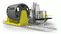 MAG39s new 6axis FTR AutoDrill combines a rigid boring mill chassis and an extendedreach ram with a ldquonimble gimbalrdquo head for precision milling and drilling on oversized parts mdash including composite and sandwich materials for aerospace structures The boring mill chassis with a heavily ribbed cast iron column and stiff guideway system provides high rigidity and vibration damping for stability while machining at high speeds MAG39s new 6axis FTR AutoDrill combines a rigid boring mill chassis and an extendedreach ram with a ldquonimble gimbalrdquo head for precision milling and drilling on oversized parts mdash including composite and sandwich materials for aerospace structures The boring mill chassis with a heavily ribbed cast iron column and stiff guideway system provides high rigidity and vibration damping for stability while machining at high speeds