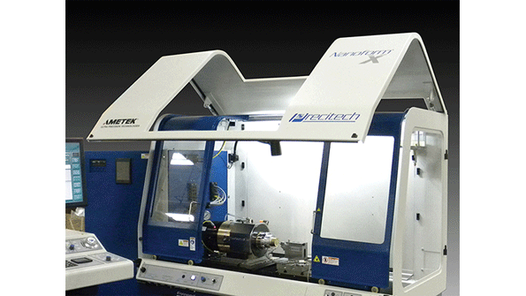 The Nanoform X ldquoultra precisionrdquo machining system has a fully opening upper enclosure that gives the operator access to the inner surfaces of the machine The sloped sides on the upper enclosure and the stainless steel tray over the machinersquos granite base improve swarf containment and reduce cleanup time