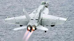 The F414 is a 98kN afterburning turbofan engine used in military jets including the Boeing FA18EF Super Hornet The F414 is a 98kN afterburning turbofan engine used in military jets including the Boeing FA18EF Super Hornet