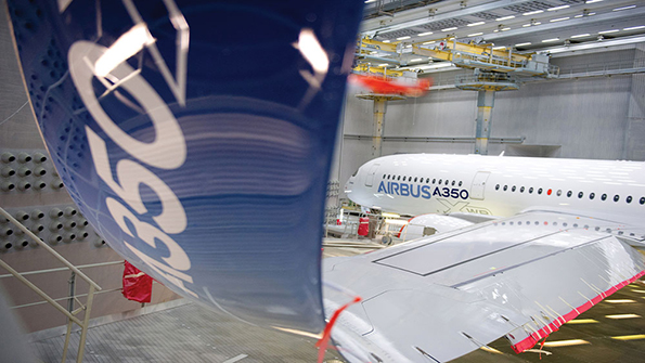 The Airbus A3501000 wings measure 105X20 ft with a surface area and shape specially developed to maximize air speed and fuel efficiency