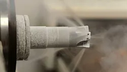 The 5ME cryogenic machining technology transmits liquid nitrogen through a spindleturret and directly to the cutting edge at 321degF The 5ME cryogenic machining technology transmits liquid nitrogen through a spindleturret and directly to the cutting edge at 321degF