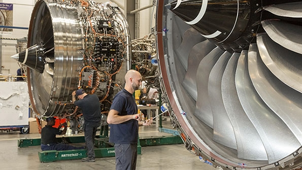 RollsRoyce Trent 7000 engine at the Derby England manufacturing center prior to delivery to Airbus in Toulouse France
