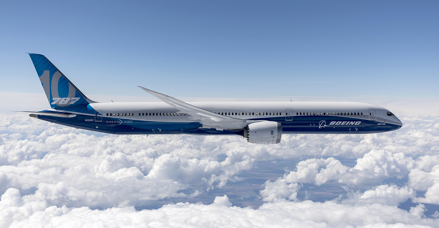 Boeing 787-10 in flight