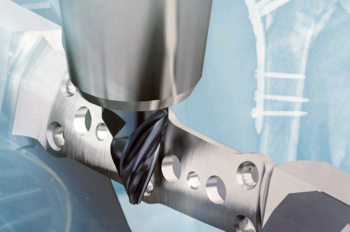 According to Inovatools, the Curvemax curve segment mills can machine a titanium bone plate up to 85% faster than conventional, ball-shaped mills.